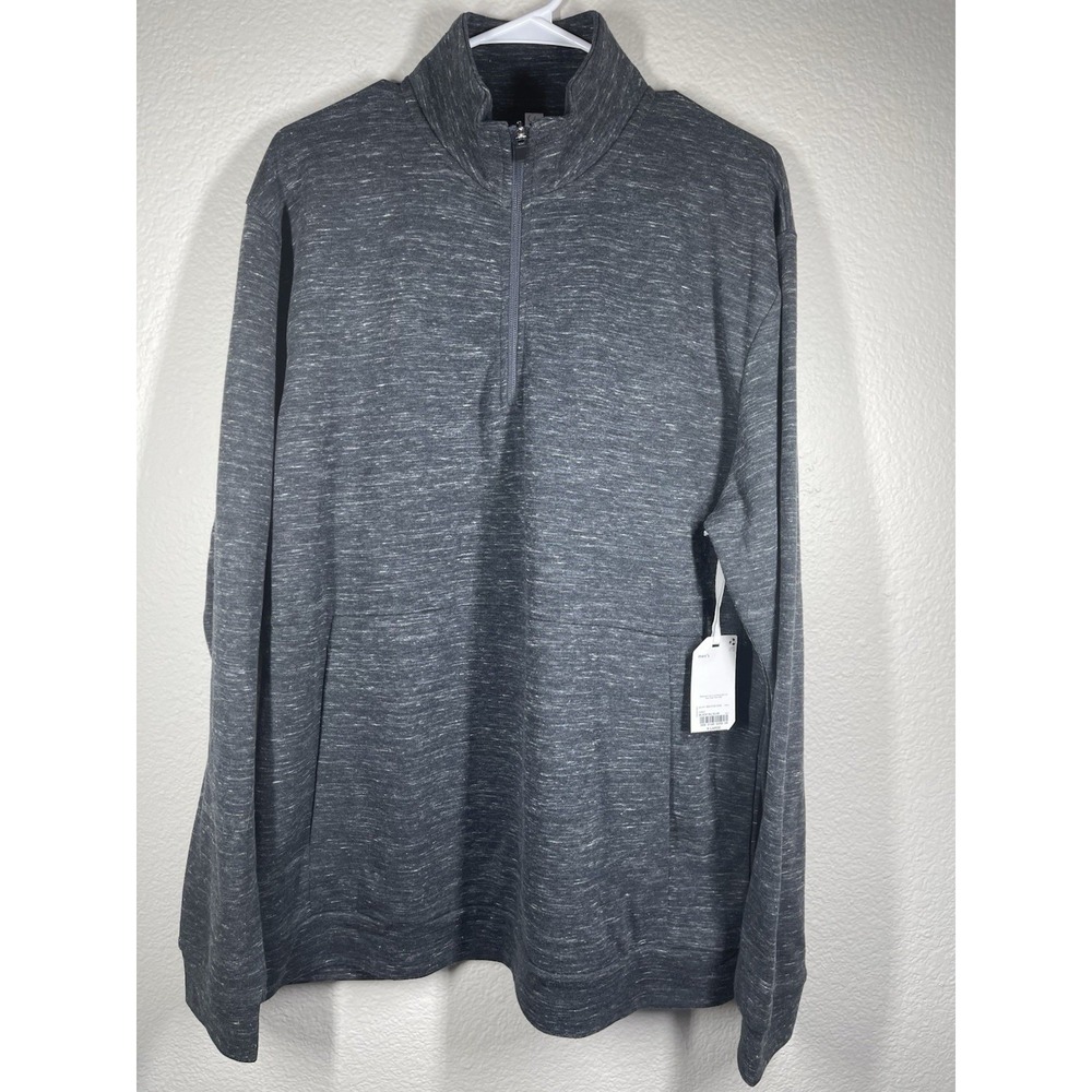 Stylus Pullover Shirt Men's Sz XL Black Long Sleeve Mock Neck Black 1/4 Zip New
